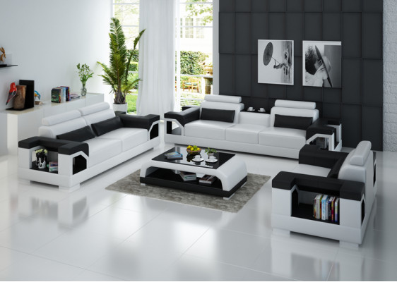 Leather sofa set + USB couch cushion couches sofa living landscape luxury 3+2+1