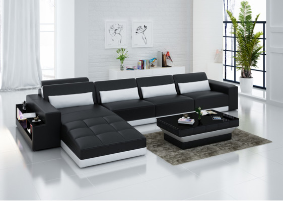 Leather sofa couch living landscape corner sofa corner suite design modern sofa with USB