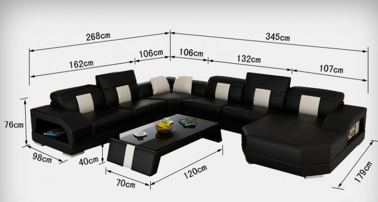 Leather Sofa Couch Living Landscape Corner Suite Design Modern Couch