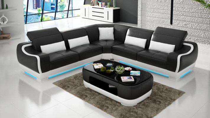 Leather sofa couch living landscape corner sofa corner set design modern sofa G8025B