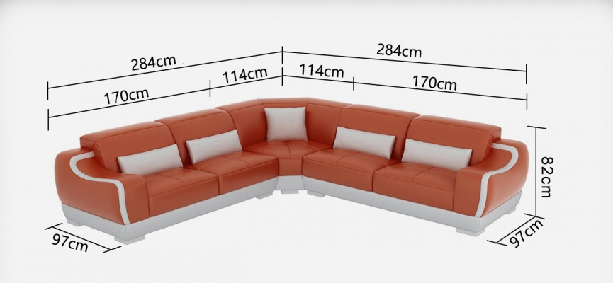 Leather sofa couch living landscape corner sofa corner set design modern sofa G8025B