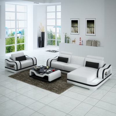Leather sofa couch living landscape corner sofa + armchair corner suite modern G8030E