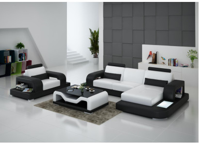 Leather Sofa Couch Living Area Corner Armchair Set Design Modern Sofa