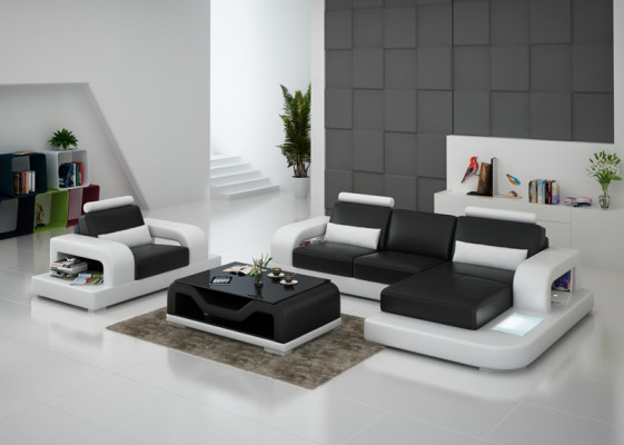 Leather Sofa Couch Living Area Corner Armchair Set Design Modern Sofa