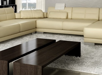 Leather sofa with USB couch cushion corner living area corner sofa design leather new LED
