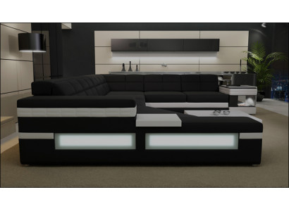Designer sofa USB sectional corner sofa upholstered couch LED