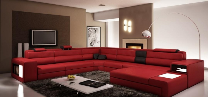 Sectional sofa with USB couch upholstery set design leather fabric living landscape
