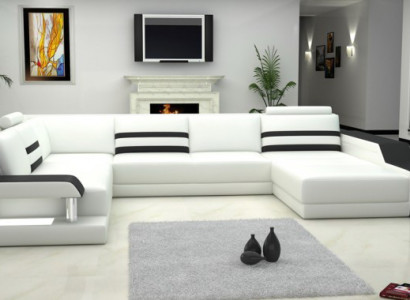 Leather sofa, sofa couch, upholstered corner sofa, big set, living landscape sofas with USB