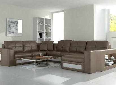 Designer leather sectional sofa corner sofa corner couch upholstered sofa corner with USB + LED