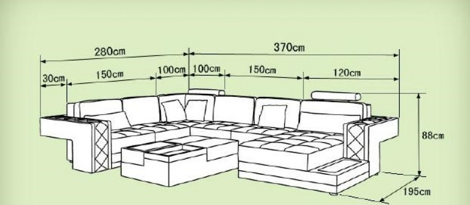 Design leather sofa corner sofa corner couch upholstered sofa corner USB + LED living landscape