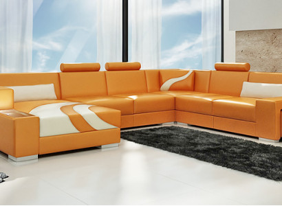 Sectional sofa upholstery designer corner sofa set couch modern sofas U-shaped leather + USB