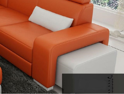Sectional sofa upholstery designer corner sofa set couch modern sofas U-shaped leather + USB