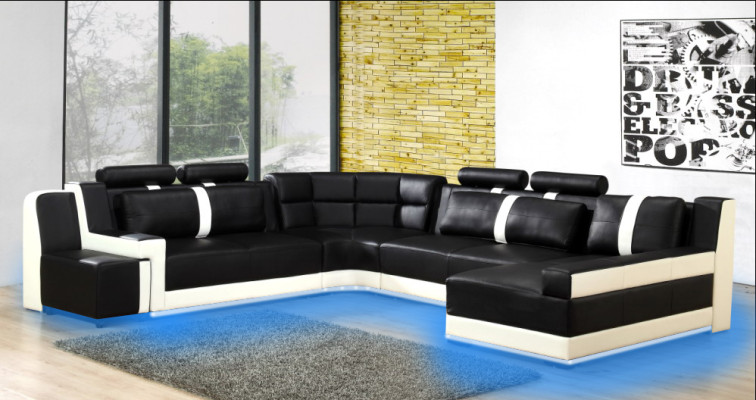 Sectional living landscape + USB upholstered corner suite design couch modern leather sofa