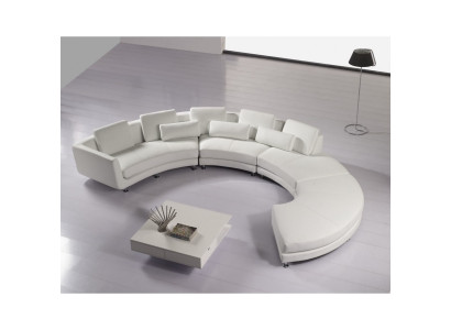 Corner Sofa Modern Round Couch Round Corner Upholstered Sofa Seat Set Leather Couch + USB
