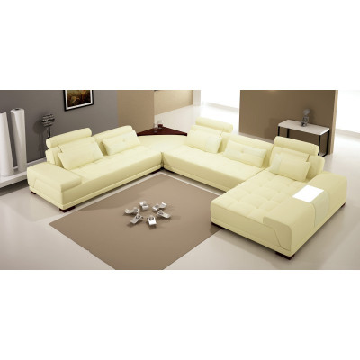 Design living area sofa corner sofa couch upholstery corner seating suite leather USB+LED