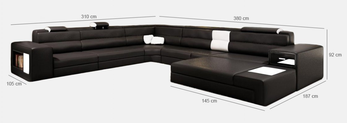 Modern elegant U-shaped corner sofa made of leather for stylish living spaces sofa