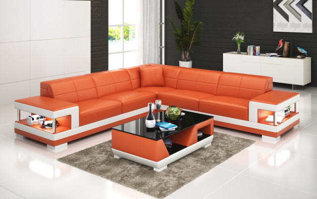 Leather sofa with USB living area corner sofa corner set design modern sofa G8017B