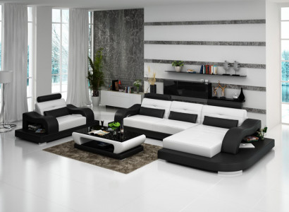 Leather sofa couch living landscape corner sofa corner armchair design modern sofa G8005E