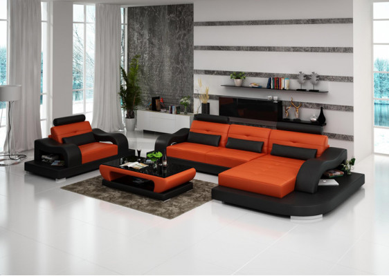 Leather sofa couch living landscape corner sofa corner armchair design modern sofa G8005E