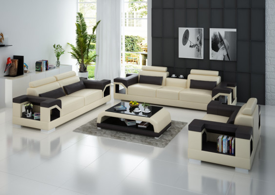 Leather sofa couch living room set 3+2+1 seater modern suite design sofa