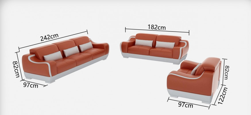 Leather sofa couch living room set 3+2+1 seater suite sofa furniture G8025D