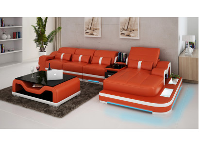 Leather sofa couch living area corner sofa corner sofa suite design modern G8027C