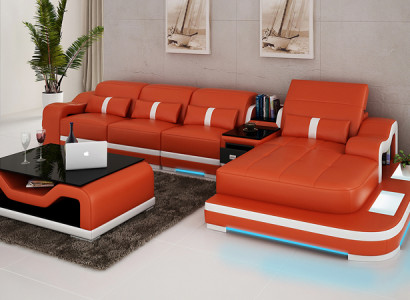 Leather sofa couch living area corner sofa corner sofa suite design modern G8027C