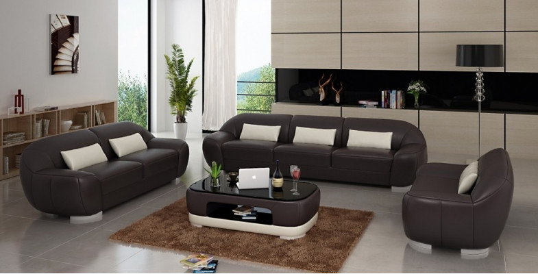 Sofa Set 3+2+1 Couch Upholstery Seat Leather Suite Designer Set New Homberg W