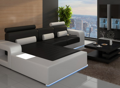 LEATHER CORNER SOFA SET with USB, CUSTOM-MADE LEATHER COUCH SOFA SET CORNER SOFA