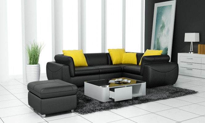 Leather sofa with USB living landscape corner sofa corner suite design modern sofa F3014C