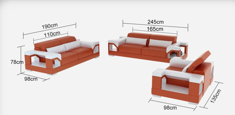 Leather sofa couch set 3+2+1 seater suite design modern sofa with USB