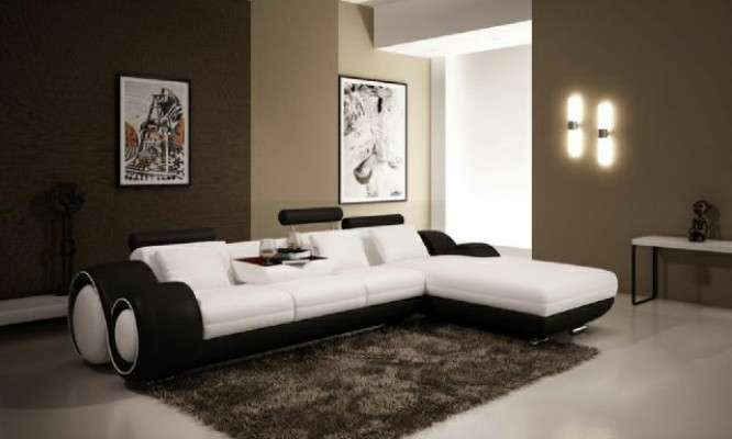 Sectional sofa living area couch leather sofa with USB sofa upholstery set corner BERLIN