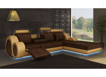 Textile sofa set corner couch USB custom-made living landscape couch set