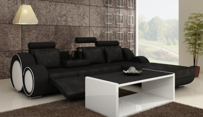 Textile sofa set corner couch USB custom-made living landscape couch set