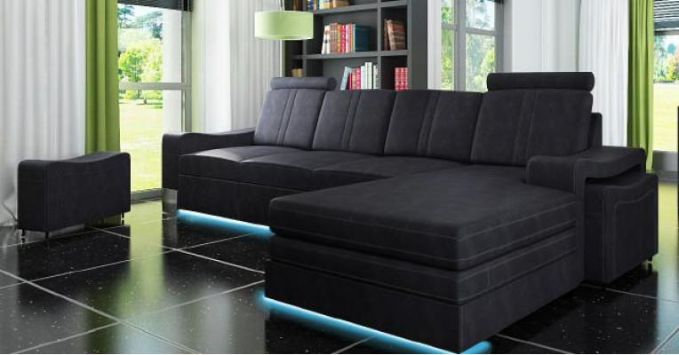 Fabric sofa with USB, upholstery set corner, new textile couch, corner sofa, fabric sofa.