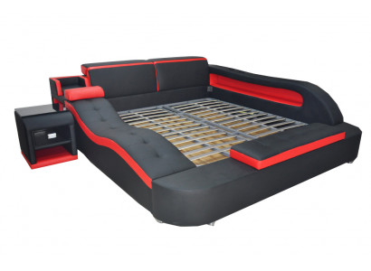 Double Luxury Design Leather Bed Upholstered Beds Modern Hotel Multifunction