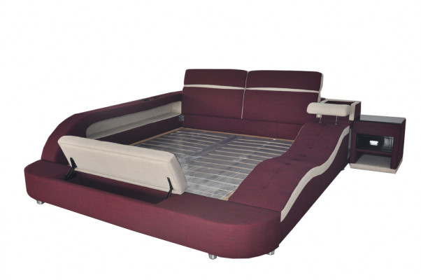 Double Luxury Design Leather Bed Upholstered Beds Modern Hotel Multifunction