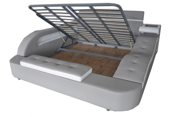 Double Luxury Design Leather Bed Upholstered Beds Modern Hotel Multifunction