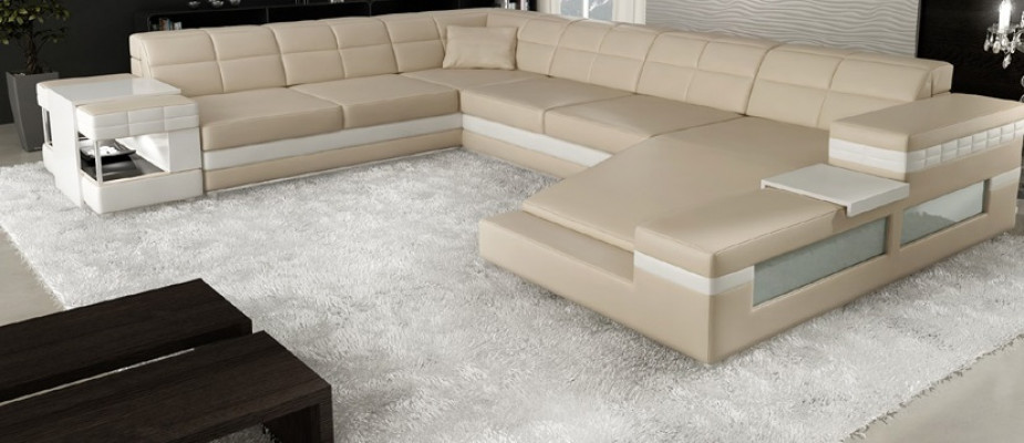 Leather sofa couch upholstery corner living landscape corner sofa design leather PH3006 new