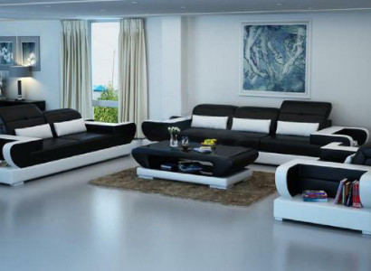 Sofa set Couch Upholstery Leather Seating Suite 3+2+1 Set Modern Sofa Detmold