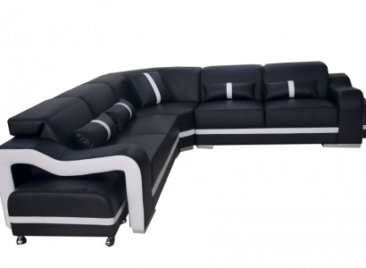 Leather sofa couch living area suite design modern corner sofa L-shape +USB new