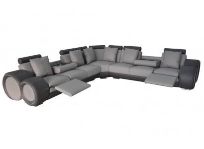 Corner Leather Modern XXL Couch Living Landscape Leather Sofa L-Shape + USB Couch New