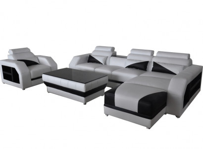 Leather corner sofa with USB furnishings sofas couches upholstery living landscape armchair corner
