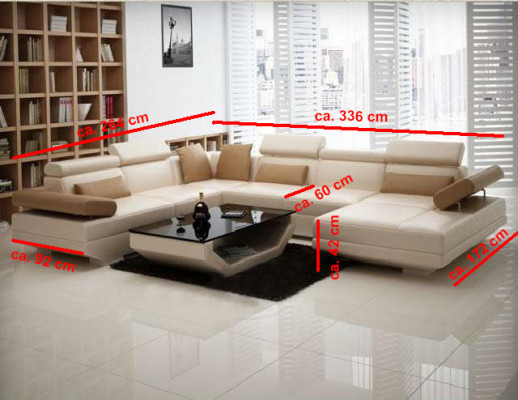 Corner sofa with USB couch living area leather couches upholstered corner seating set