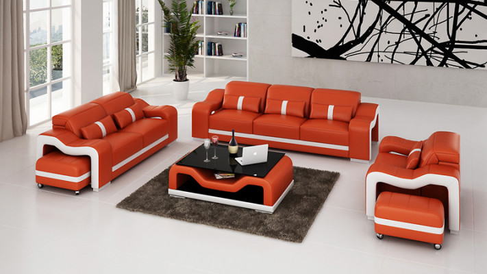 Leather sofa couch living landscape 3+2+1 seater set sofa set sofa