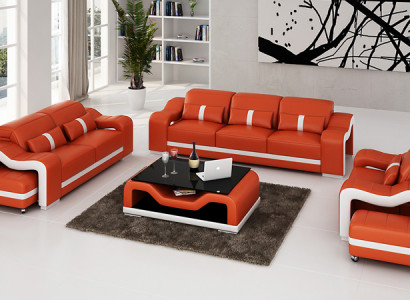 Leather sofa couch living landscape 3+2+1 seater set sofa set sofa
