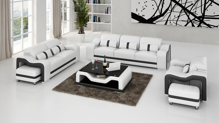Leather sofa couch living landscape 3+2+1 seater set sofa set sofa