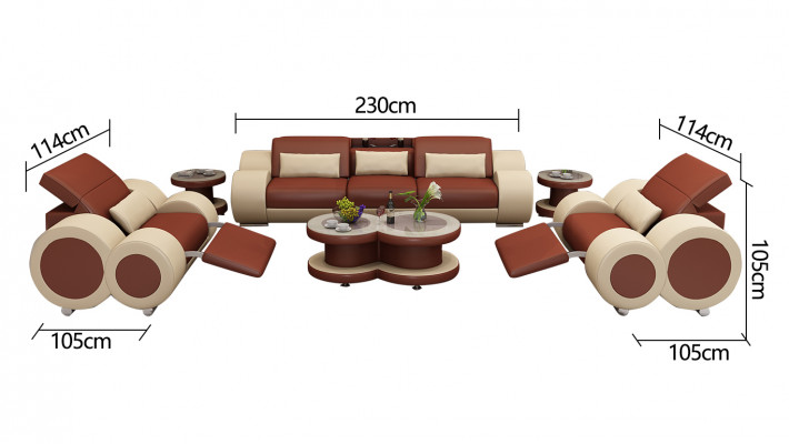 Leather sofa couch set new 3+1+1 seater suite design modern sofa