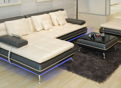Leather sofa with USB living landscape corner sofa corner suite design modern sofa F3015