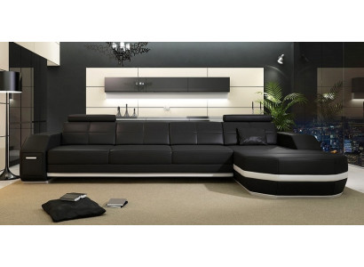 Sectional sofa USB + LED sofa living landscape U-shape upholstered couch leather sofa fabric leather